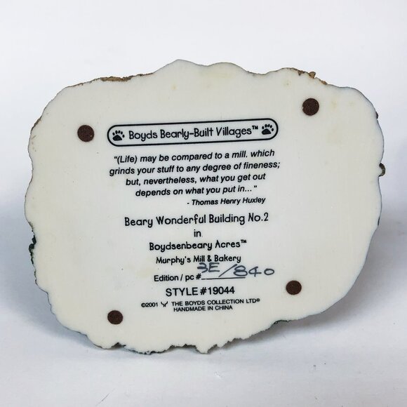 Boyds Bears Bearly-Built Villages, Murphy's Mill & Bakery 2001 - Picture 9 of 9